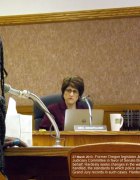 Jo Ann Hardesty testifies before Oregon's Senate Judiciary Committee.