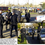 12 white officers converge on 2 persons of color.